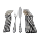 SFAM Chambly Bien Aimée, 12 silver-plated fish cutlery sets, 24 pieces.
