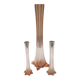 3 antique pink glass eiffel tower vases