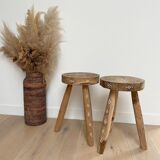 2 Indonesian pearl wood stools Badi
