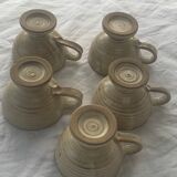 5 stoneware cups, vintage and design