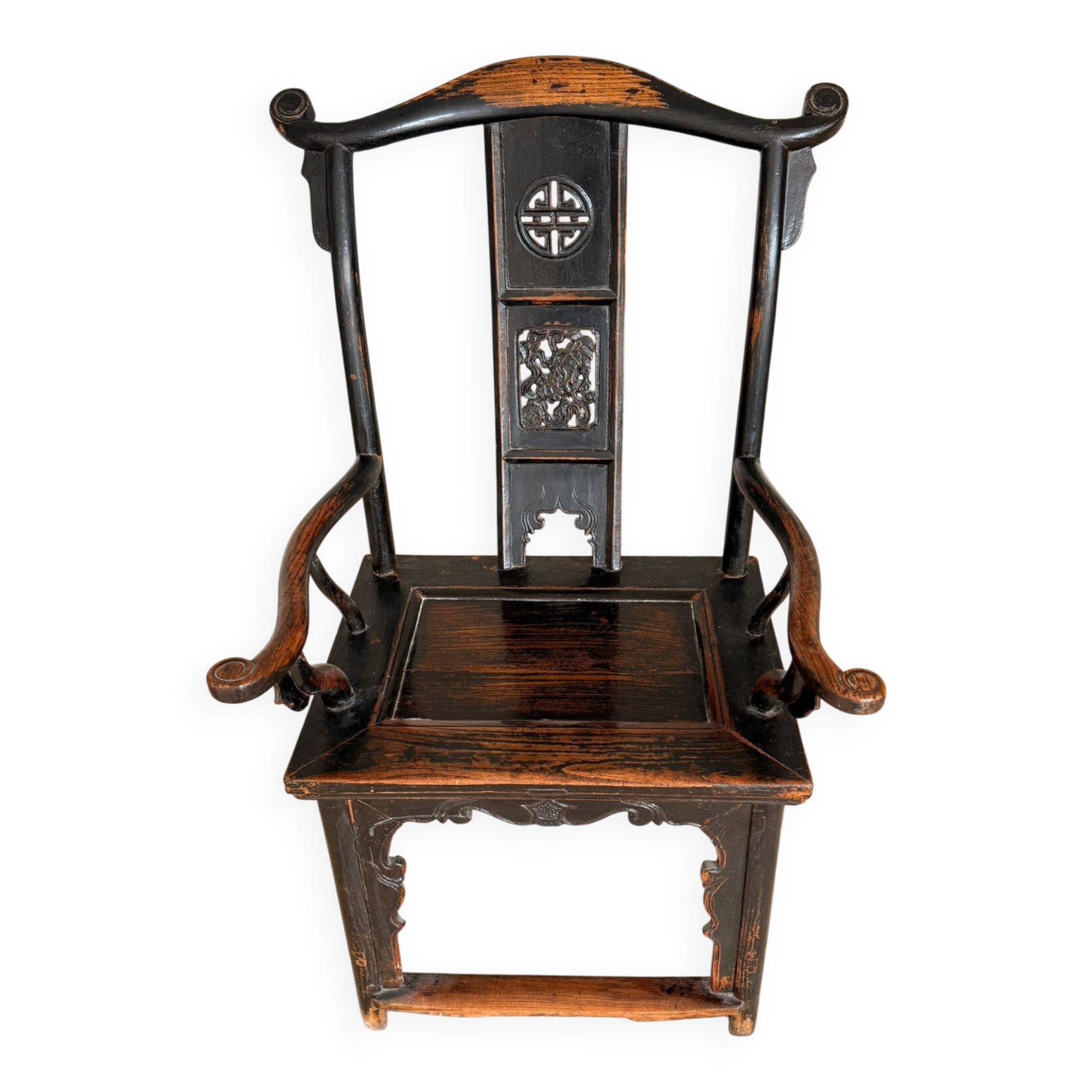 Elm wood armchair China 1900