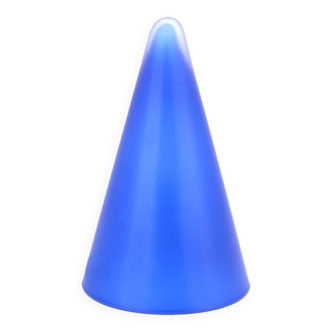 Lampe conique TeePee en verre bleu Sce, années 80