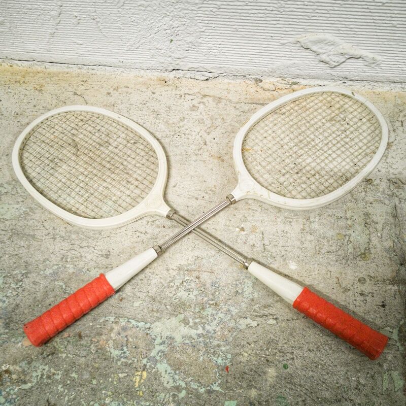 Pair of vintage badminton rackets