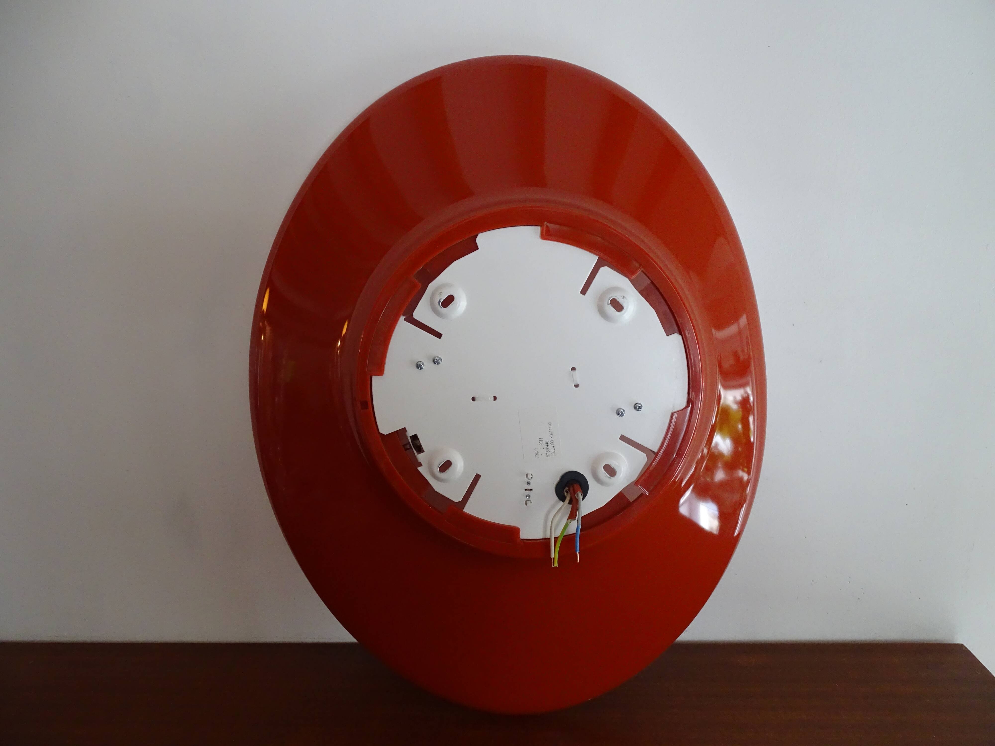 ARTEMIDE 1980 oval design wall light by Patrick Jouin orange/white 1