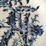 Trio of Gien soup plates – Chardon model in navy blue