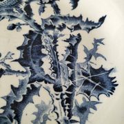 Trio of Gien soup plates – Chardon model in navy blue