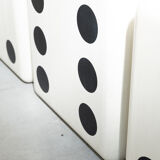 Dado cube with wheels and two drawers in beech plywood from the 1980s set of 3