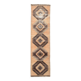 3x11 Rug For Hallway Brown Vintage Persian Runner Rug, 94x345Cm SK 5284