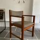 Fauteuil scandinave vintage teck et tweed