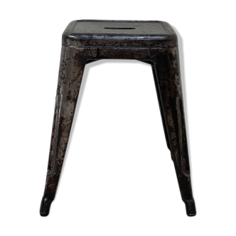 Tolix H45 stool in raw metal  around 1950