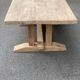Grande table de monastère brutaliste en chêne massif 210x100cm 70s