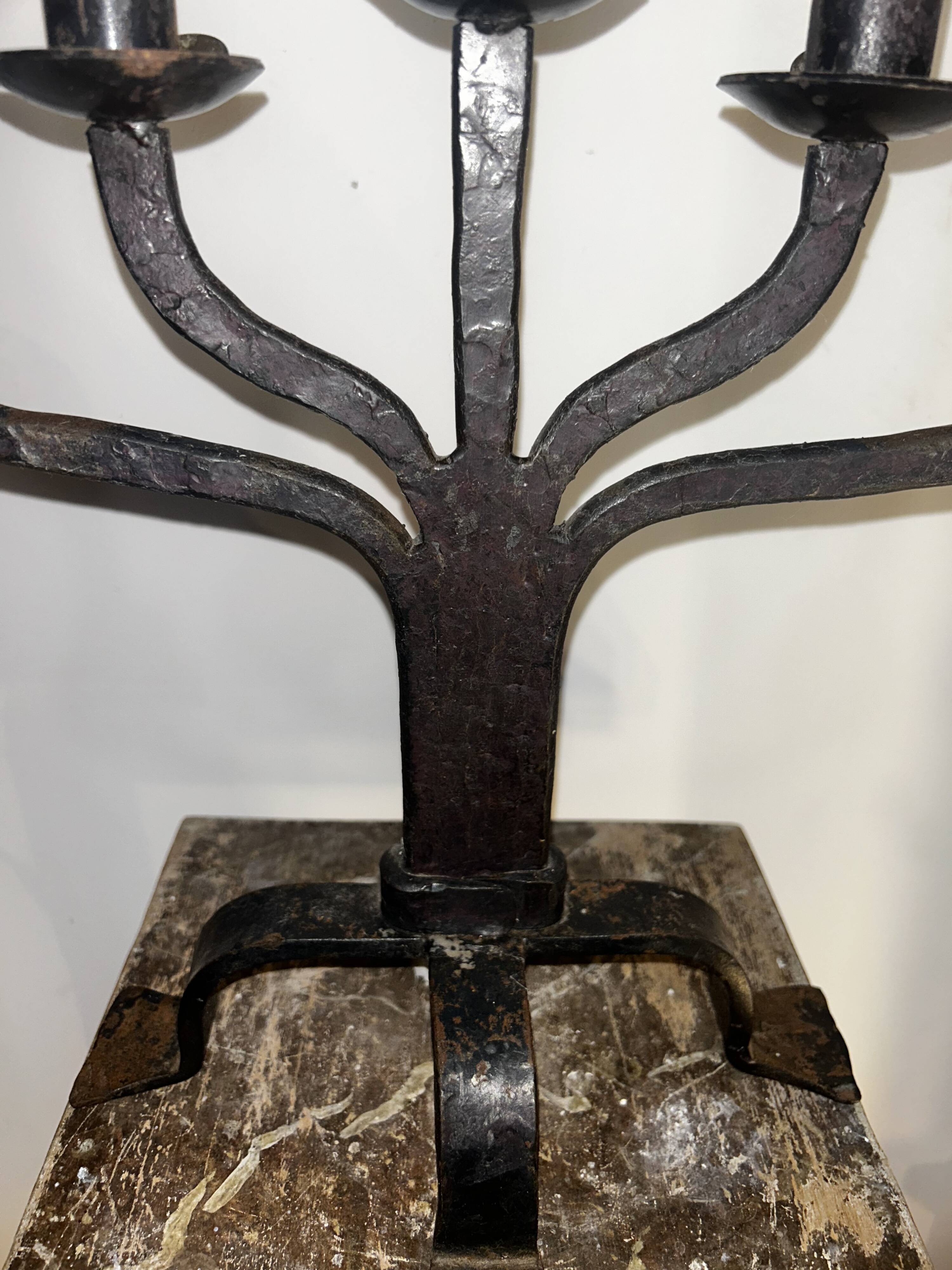 Metal candlestick, Murano glass ornament