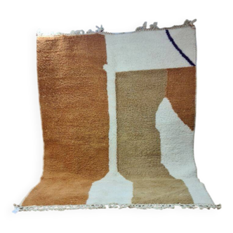 Tapis Bohème Contemporain 250x150 cm Design Abstrait Tons Chauds et Naturel