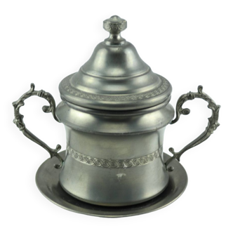 Sucrier en étain vintage Royal Pewter Zinn