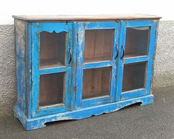 Petit buffet vitrine en bois