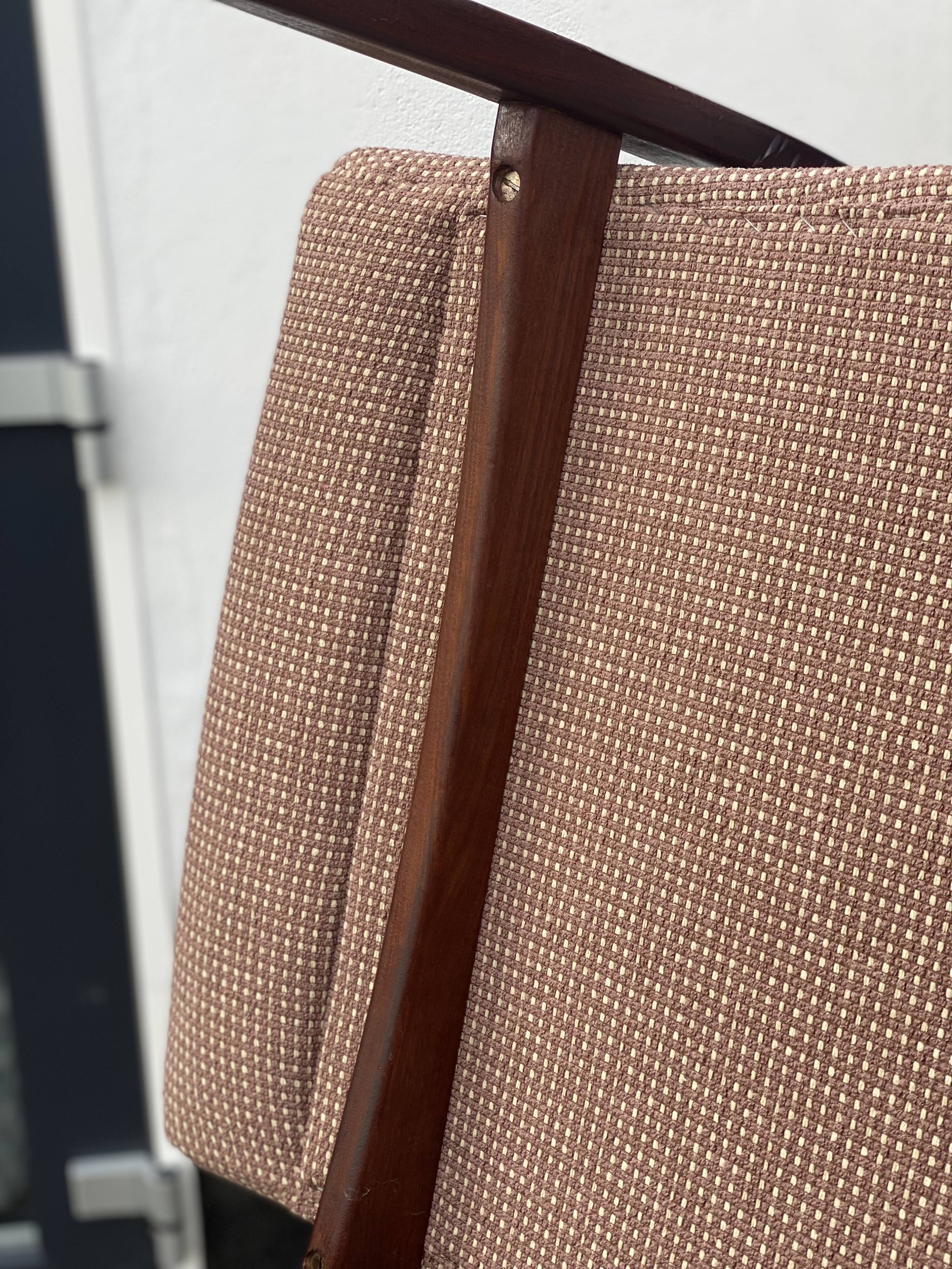 Swedish mid century modern teak high back chair