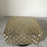 Amber moulded glass ceiling lighten circa 1960