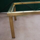 Brass coffee table and 1970 smoked glass