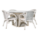 Rattan and bamboo set, set of 5