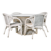 Rattan and bamboo set, set of 5