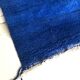 Moroccan Berber carpet beni Ouarain intense blue uni 2.94x2.07m