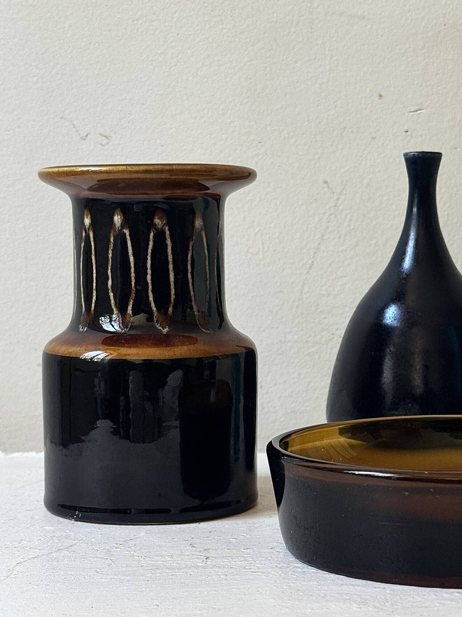 Ceramic vase Boch Freres, famous pottery from the 1970s.
