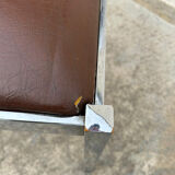 4 vintage leather/iron chairs