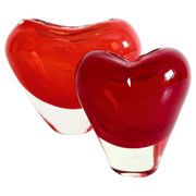 Post-Modern Murano Glass Heart Vases by Maria Christina Hamel, 1990s