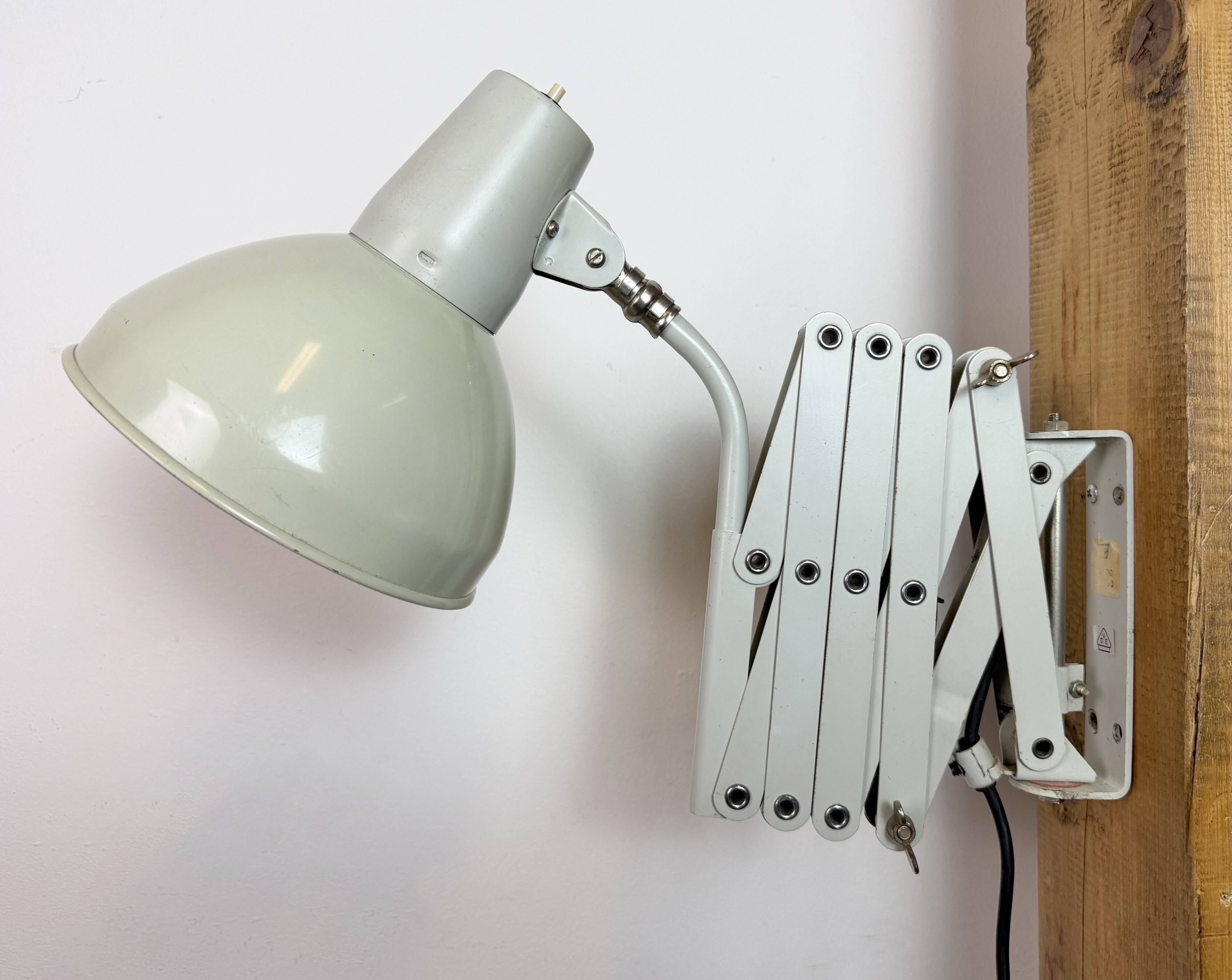 Grey German Industrial Scissor Wall Lamp from SIS, 1960s
