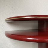 Red lacquered console and its mirror from the 80s