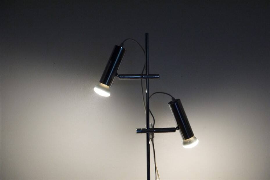 1970s designer floor lamp with 2 lights