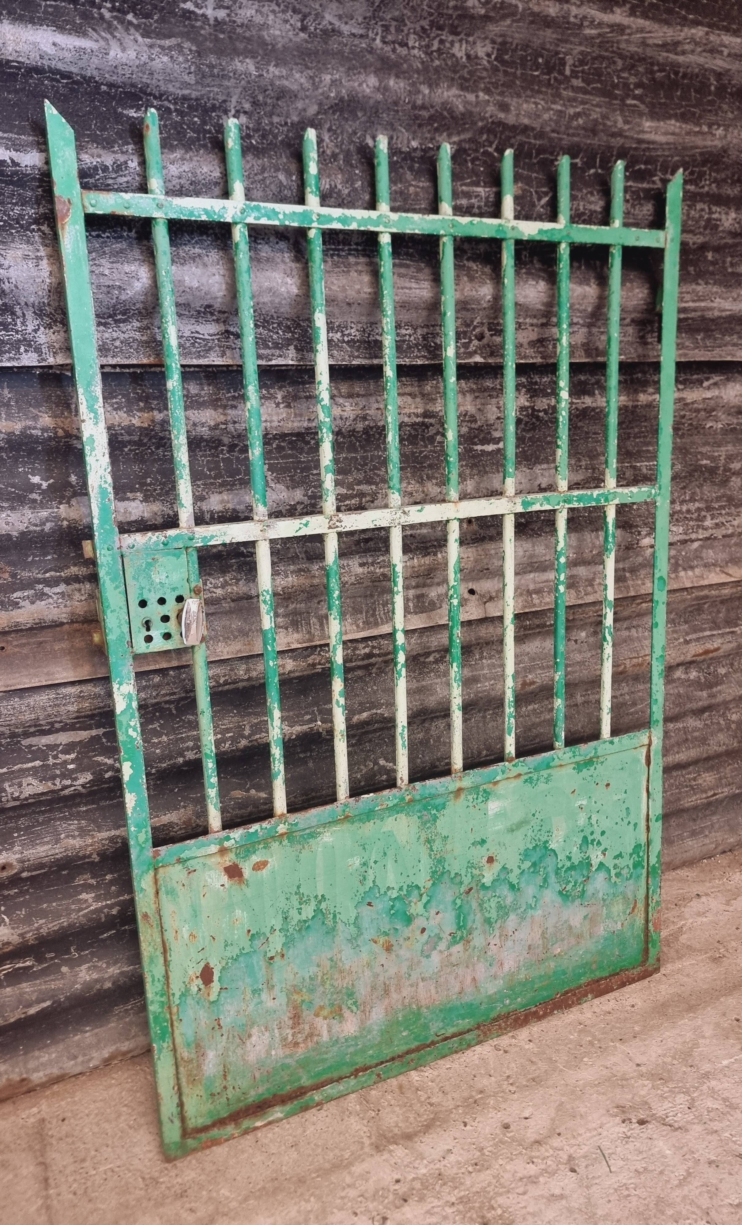 Antique garden gate iron door green 100x150cm