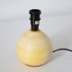 Vintage table lamp – Turned wood and yellow Vichy