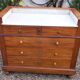 Commode antique, acajou poli et marbre