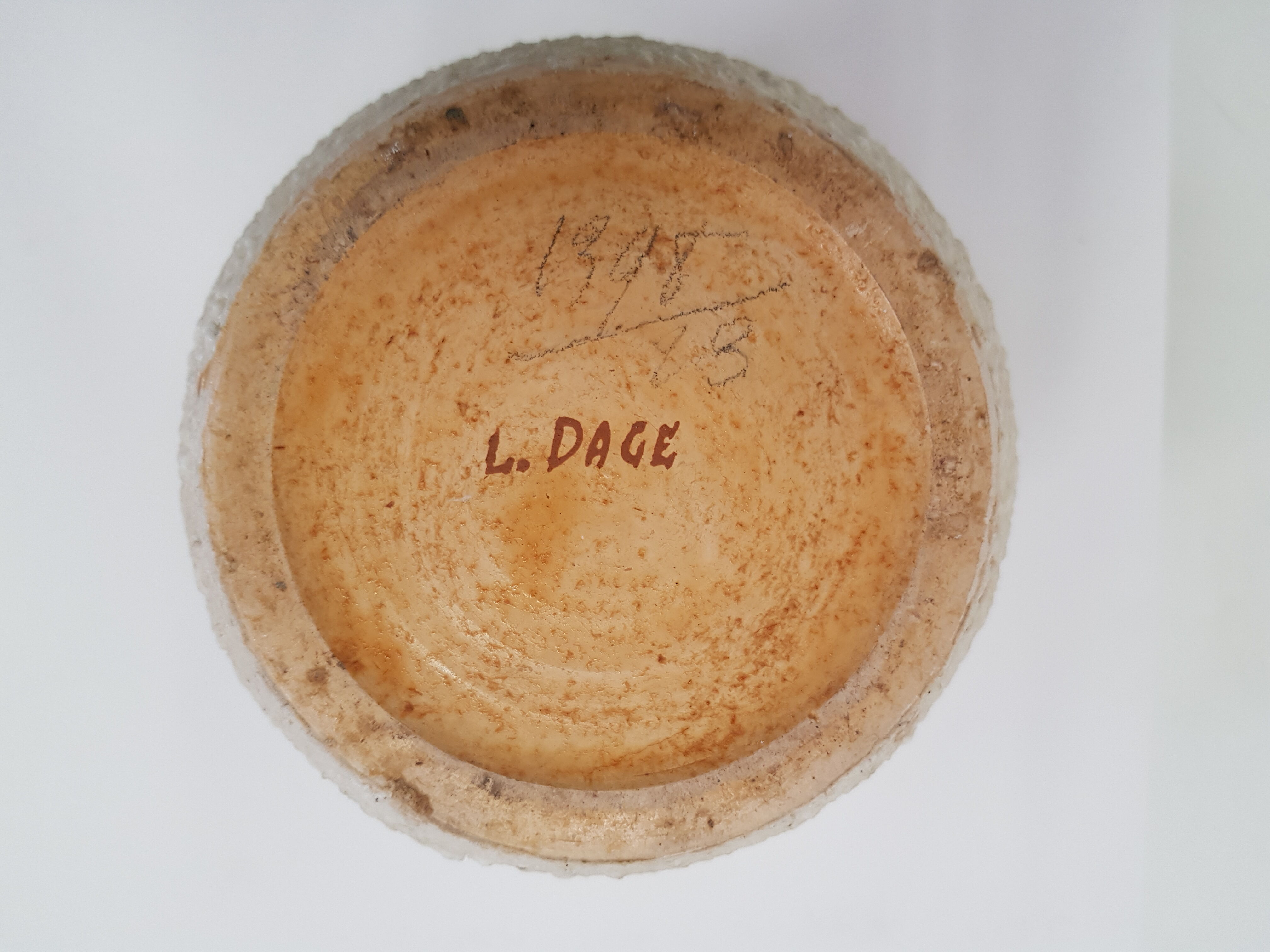 Vase en céramique vintage signé L.Dage