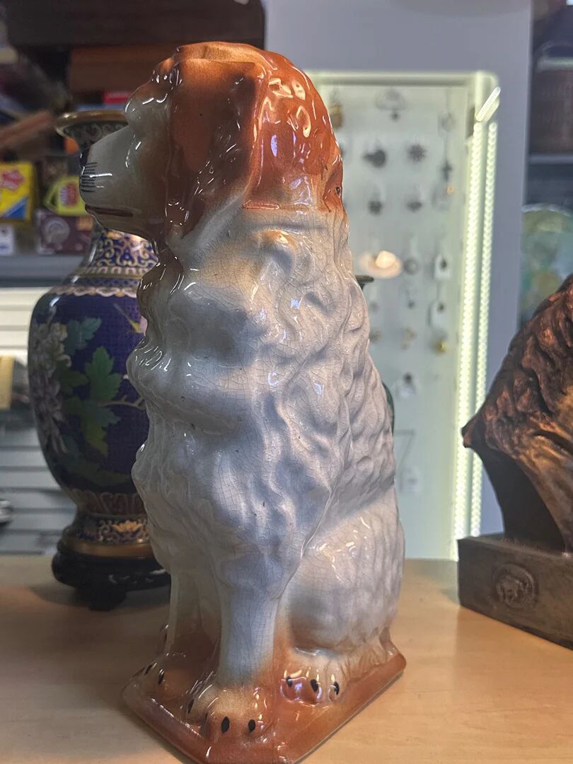 Set of 2 Dog Statues – Staffordshire – Ornament – Vintage Pair