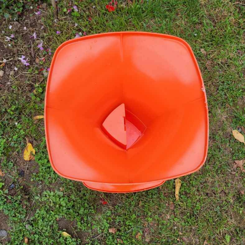 Orange seventies stool/ vintage/ decoration