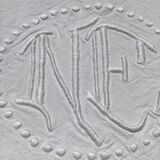 Sheet 1 place embroidered linen NE surrounded by dots