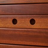 Six Drawer Walnut Sideboard with Circular Handles, 1980s