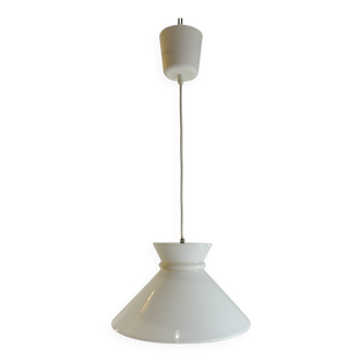 Suspension opaline blanche/vintage