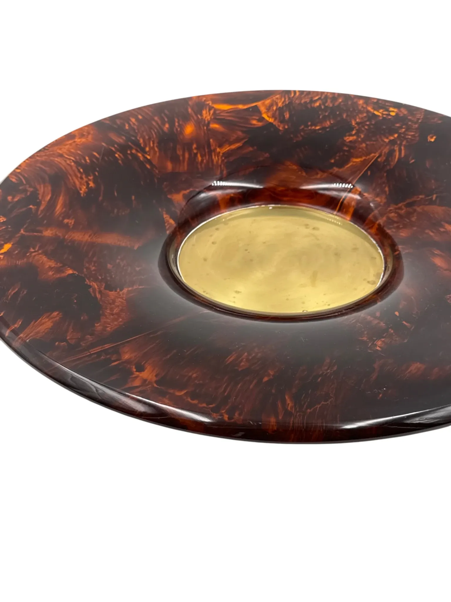 Hollywood regency brass centerpiece, Guzzini Italy 1970s