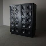 Black brutalist bar cabinet by Frans Defour, Belgium 1970's