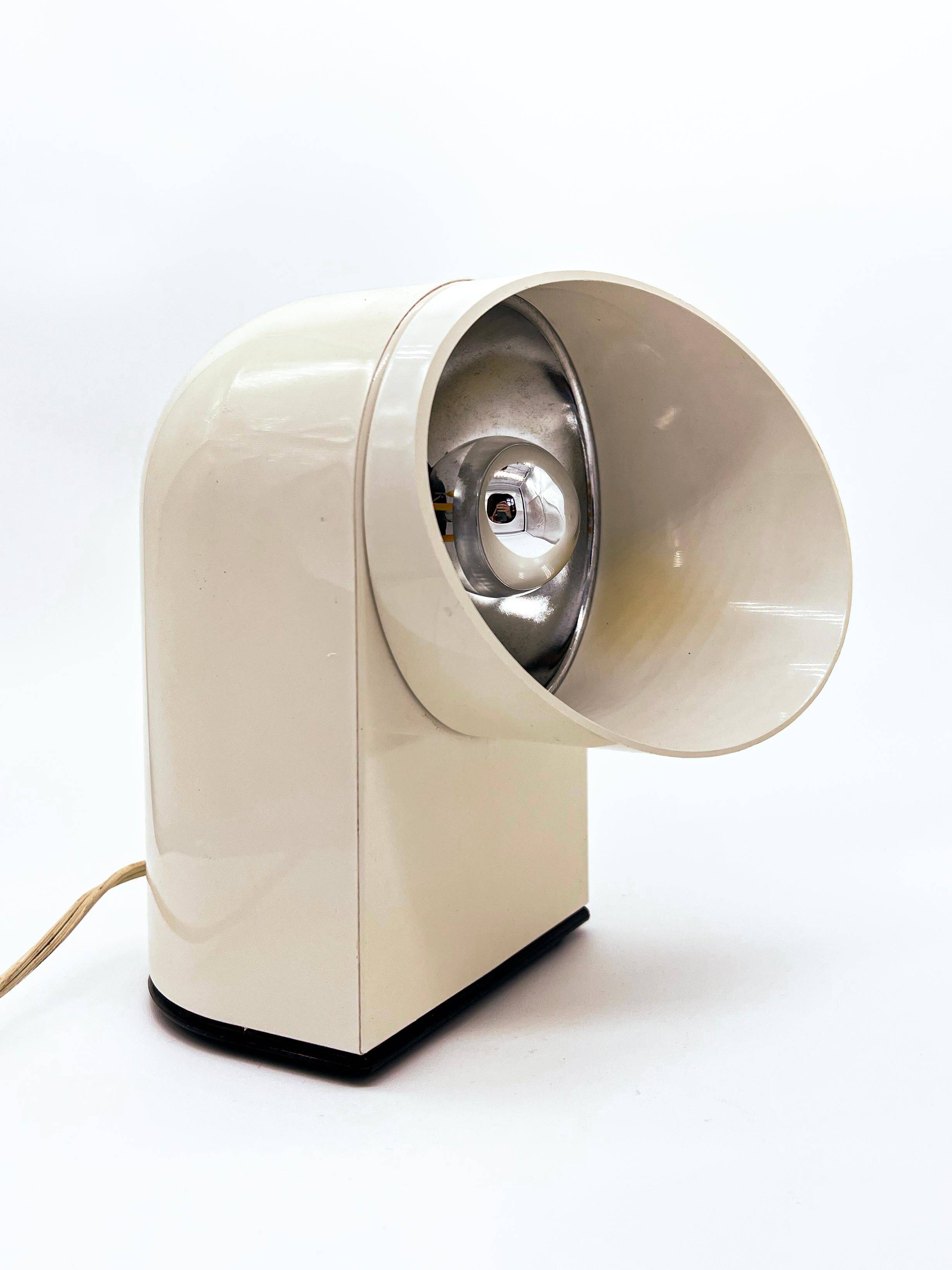 Vintage Italian Space Age "Oliver" White Table Lamp by Paolo Piva for Lumenform