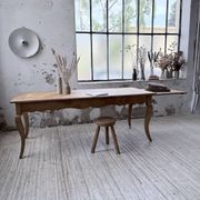 Table de ferme merisier pieds galbés XIXème