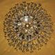 Stilkronen gilt brass and crystal ceiling lamp, Italy 1970s