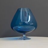 Empoli Blue large cognac glass shape vase 1960s