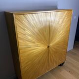 Straw marquetry cabinet