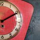 Vintage formica clock silent wall clock "Bayard red"