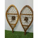 pair of wooden snowshoes