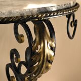 Wrought iron and marble wall console